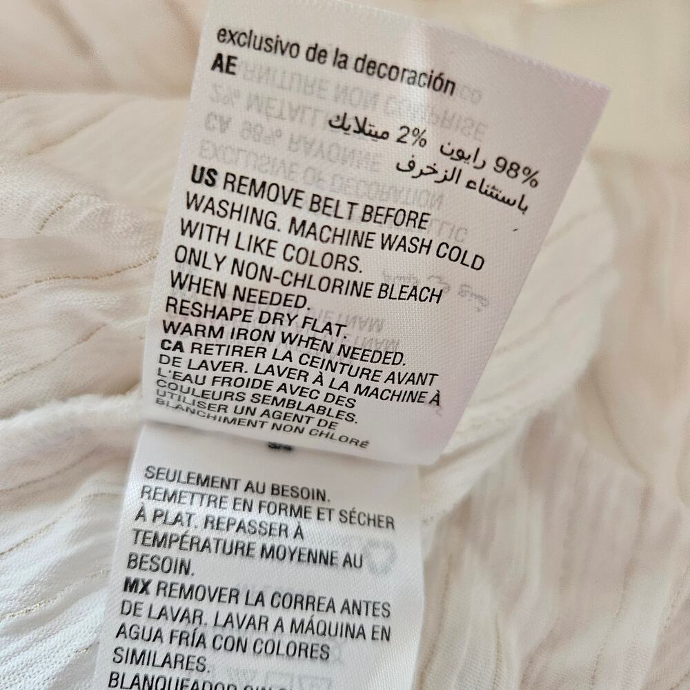 NWT INC Metallic Crinkle Gauze Tie Waist Top Sz Large - Picture 13 of 14